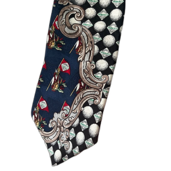 Vintage Tabasco Sauce Golf Bag Ball Silk Tie - Picture 1 of 3